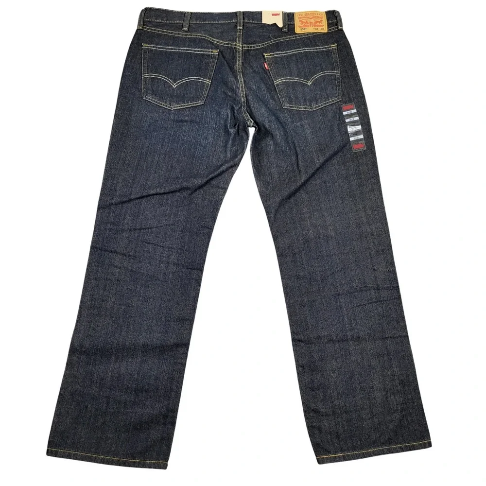 Levi Strauss 559 Relaxed Straight Fit Dark Wash Denim‎ Jeans Mens 38x30